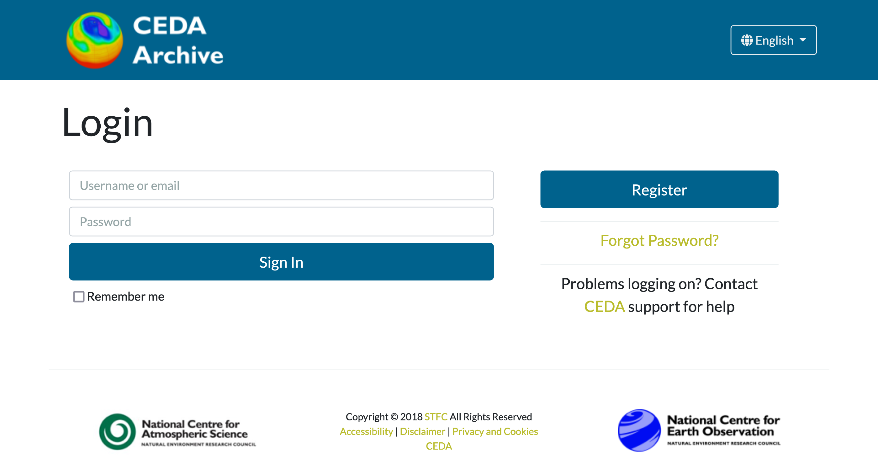 CEDA accounts portal login page