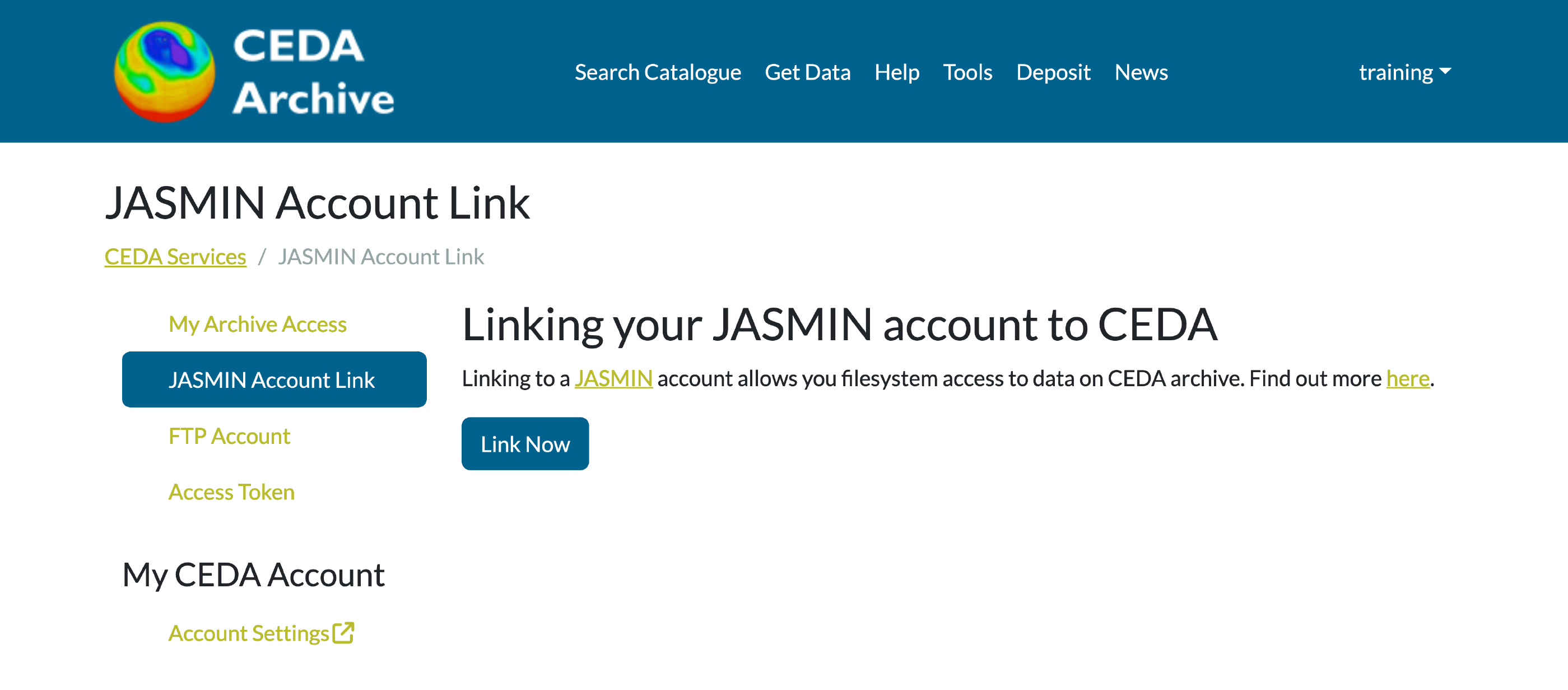 CEDA accounts portal linking page